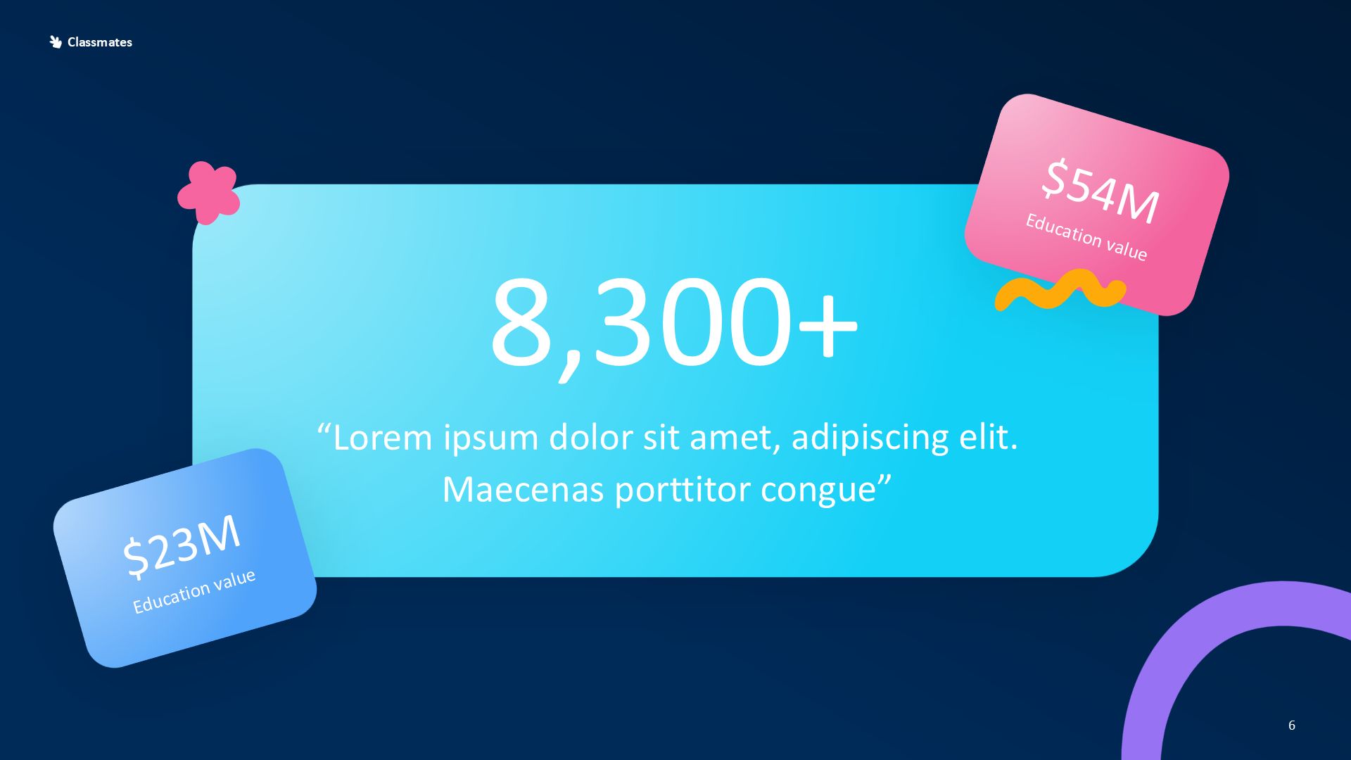 Education Classmate Dark slide 6